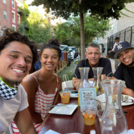 Anthony Ramos having lunch with his family.
